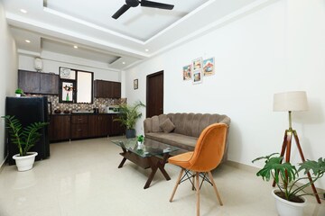 Living Room in 1 BHK Apartment at MVL IPark, Sector 15 – for Rent
