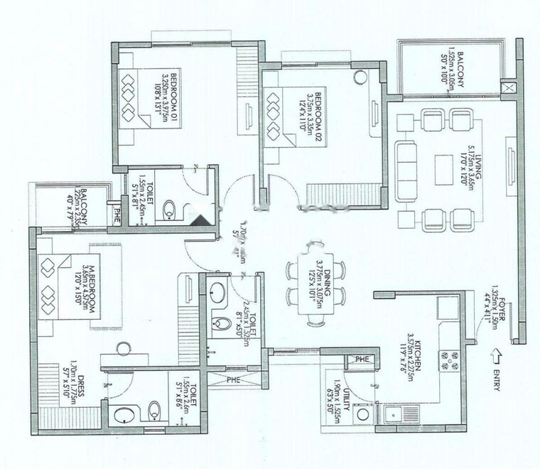 Floor Plan, godrej-eternity 3 Bedroom 1194 Sq.Ft. Apartment In Kanakapura Road Bangalore 9222057