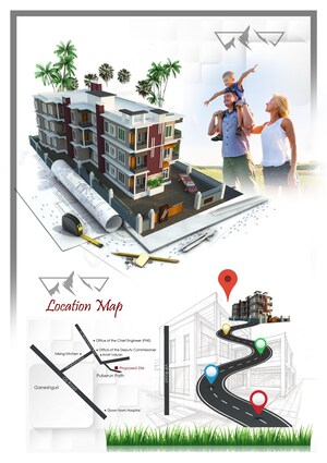 Floor Plan in 3 BHK Apartment at Hengrabari – for Sale