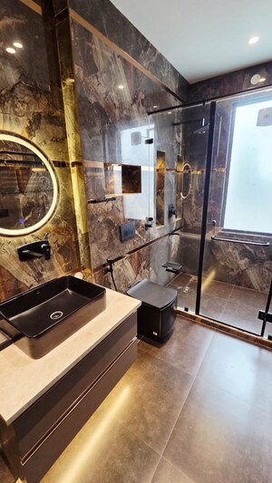 Attached Bathroom in 3 BHK Builder Floor at RBC II, Sushant Lok I – for Rent