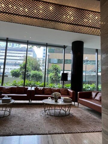 Living Room in 3 BHK Apartment at Lodha World View, Worli – for Rent