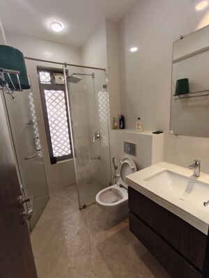 Bathroom in 3 BHK Apartment at Piramal Vaikunth, Balkum Pada – for Rent