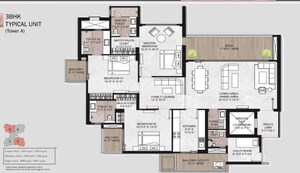 Floor Plan in 3.5 BHK Apartment at Silverglades The Legacy, Sector 59 – for Sale