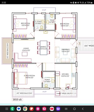 Floor Plan in 3 BHK Apartment at Gem Nakshatra, Kokapet – for Sale