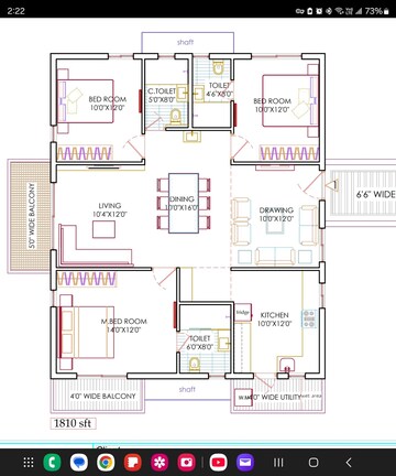 Floor Plan in 3 BHK Apartment at Gem Nakshatra, Kokapet – for Sale