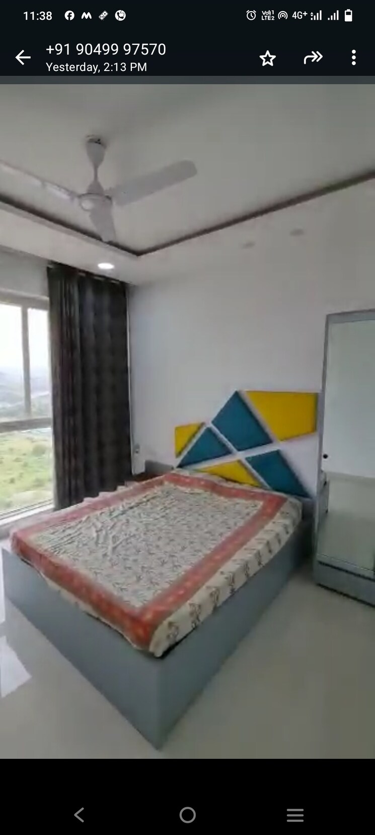 Bedroom, ganga-platino 3 Bedroom 1500 Sq.Ft. Penthouse In Kharadi Pune 9224764