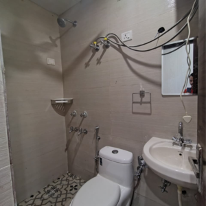 Bathroom in 2 BHK Builder Floor at Malviya Nagar – for Rent