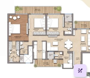 Floor Plan in 3 BHK Apartment at Prateek Grand Begonia, Siddharth Vihar – for Sale