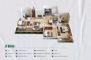 Floor Plan in 3 BHK Apartment at Shakuntal Forestia Apartment, Dudulgaon – for Sale