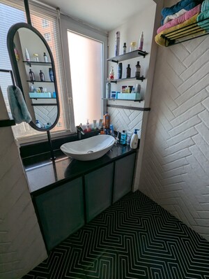 Bathroom in 2.5 BHK Apartment at DB Woods, Goregaon East – for Rent