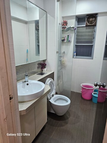 Bathroom in 3 BHK Apartment at Sheth Vasant Galaxy, Goregaon West – for Rent