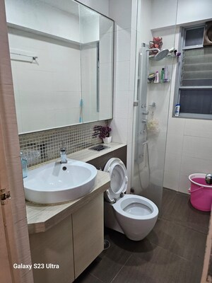 Bathroom in 3 BHK Apartment at Sheth Vasant Galaxy, Goregaon West – for Rent