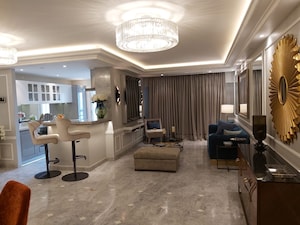 Living Room in 4 BHK Apartment at Rustomjee Crown, Prabhadevi – for Rent