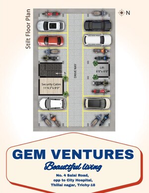 Floor Plan in 2 BHK Apartment at Karumandapam – for Sale