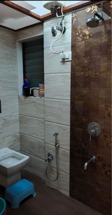 Bathroom in 1 BHK Apartment at Sundar Nagar CHS, Chincholi Phatak – for Rent
