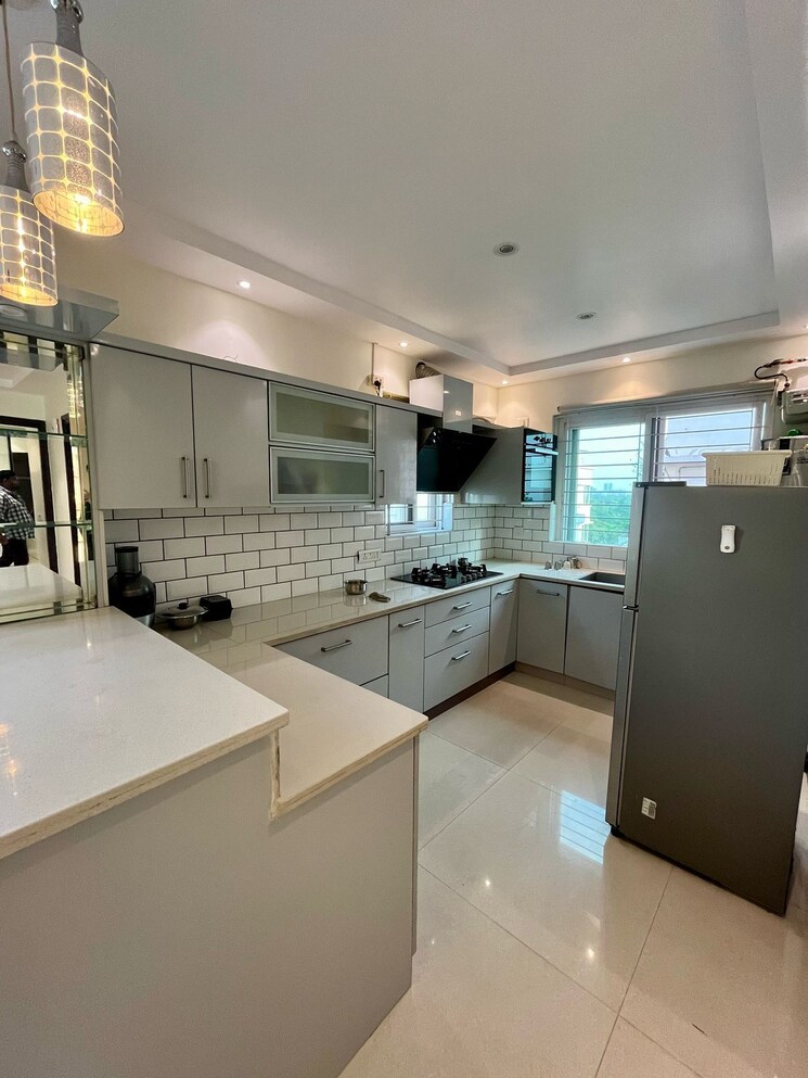 Kitchen, svc-tree-walk 3 Bedroom 2050 Sq.Ft. Apartment In Kondapur Hyderabad 9228896