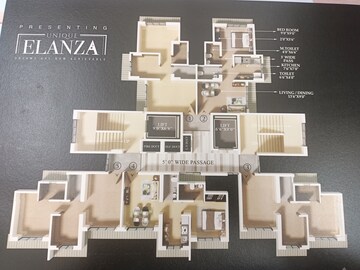 Floor Plan in 1 BHK Apartment at Unique Elanza, Mira Road – for Sale