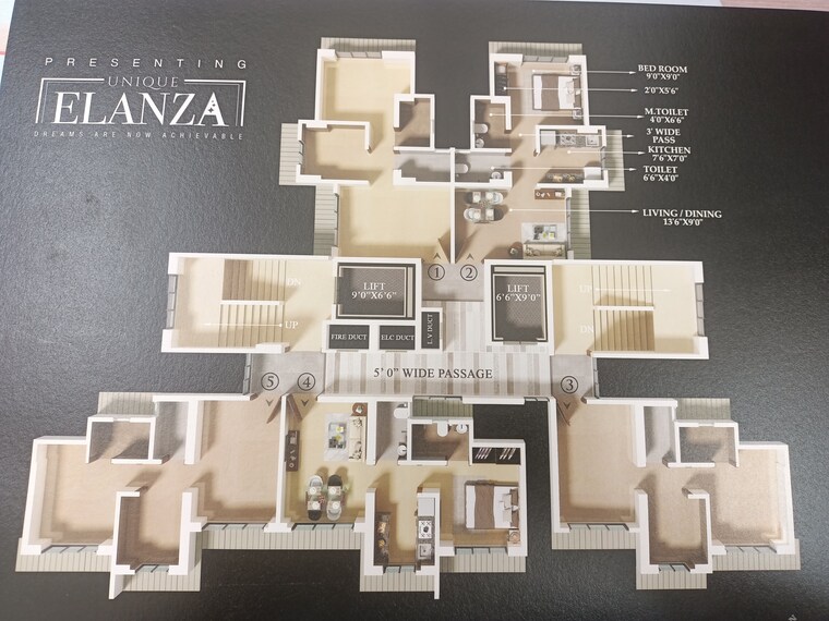 Floor Plan, unique-elanza 1 Bedroom 360 Sq.Ft. Apartment In Mira Road Thane 9229001
