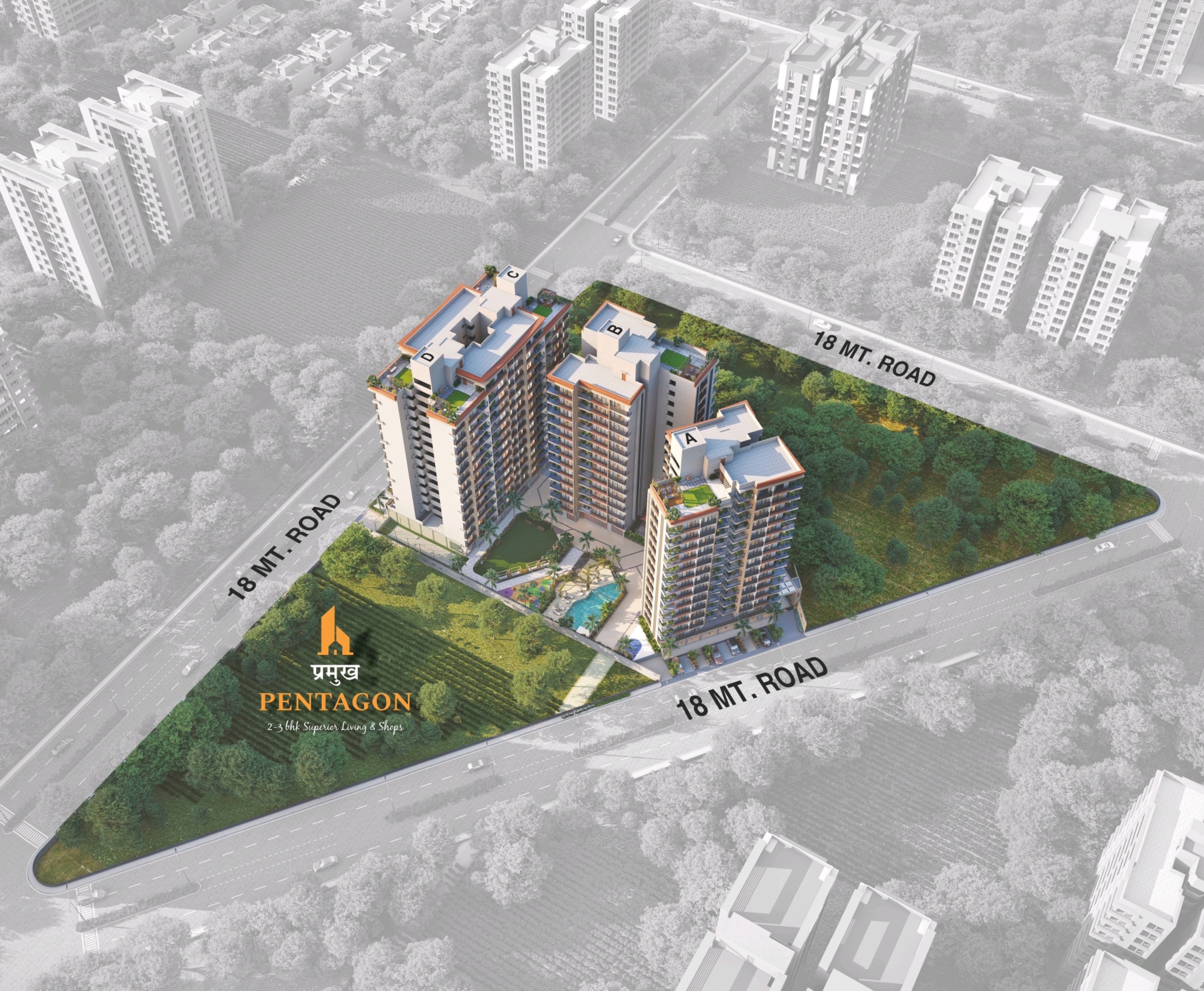 3 BHK + Pooja Room Builder Floor For Sale in Pramukh Pentagon 