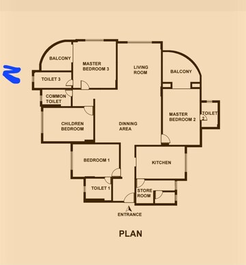 Floor Plan in 5 BHK Apartment at Lapis Lazuli Apartment, Koregaon Park – for Sale