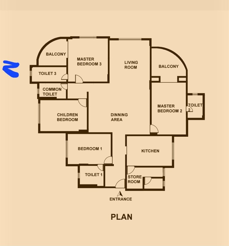 Floor Plan, lapis-lazuli-apartment 5 Bedroom 2660 Sq.Ft. Apartment In Koregaon Park Pune 9230408