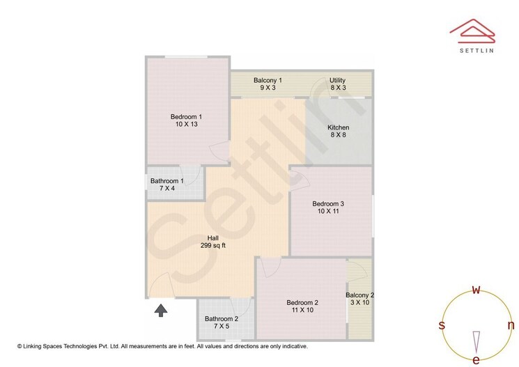Floor Plan, sowparnika-chandrakantha 3 Bedroom 1208 Sq.Ft. Apartment In Dommasandra Bangalore 9230446