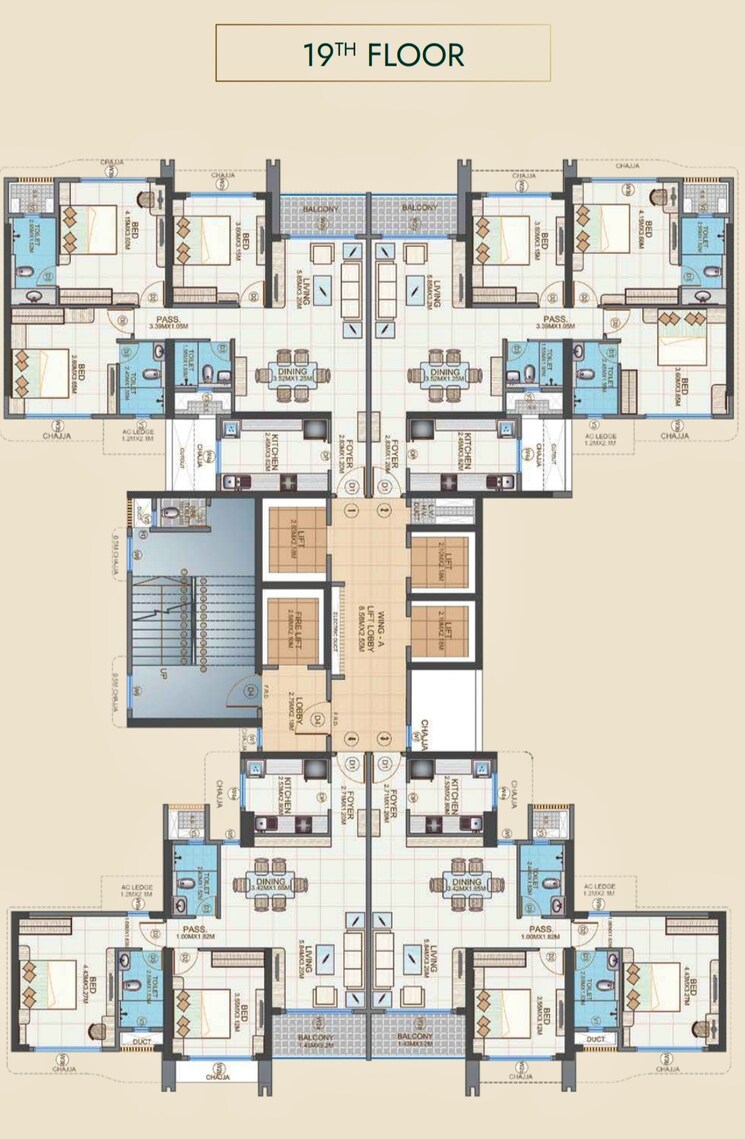 Floor Plan, malad west 2 Bedroom 824 Sq.Ft. Apartment In Malad West Mumbai 9230567