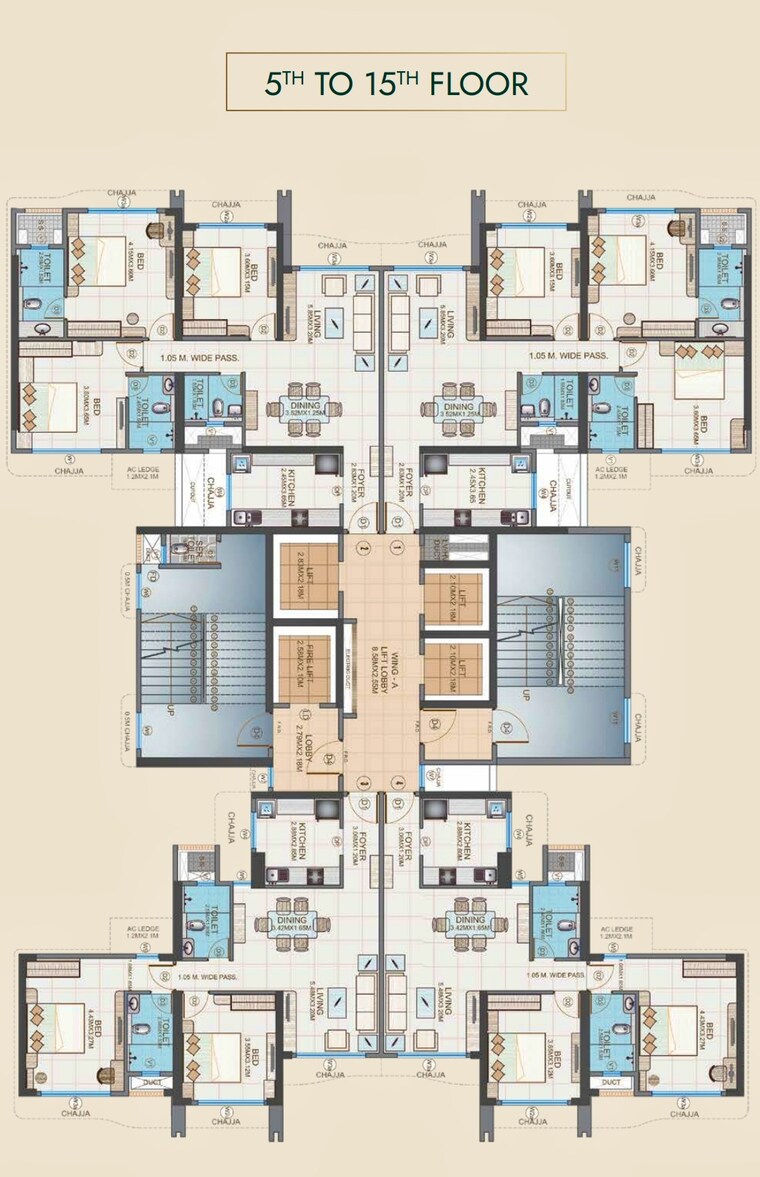 Floor Plan, malad west 2 Bedroom 824 Sq.Ft. Apartment In Malad West Mumbai 9230567