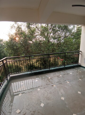 Balcony in 3 BHK Apartment at Eros Mayfair Towers, Charmwood Village – for Rent