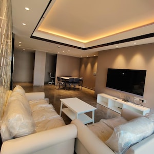 Living Room in 3 BHK Apartment at Lodha Trump Tower, Worli – for Rent