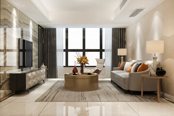 Living Room in 4 BHK Apartment at Panchnaad Anantham, Borivali West – for Sale