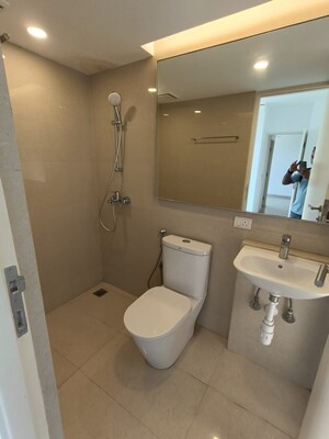 Bathroom in 1 BHK Apartment at Hiranandani Estate Solitaire C, Ghodbunder Road – for Rent
