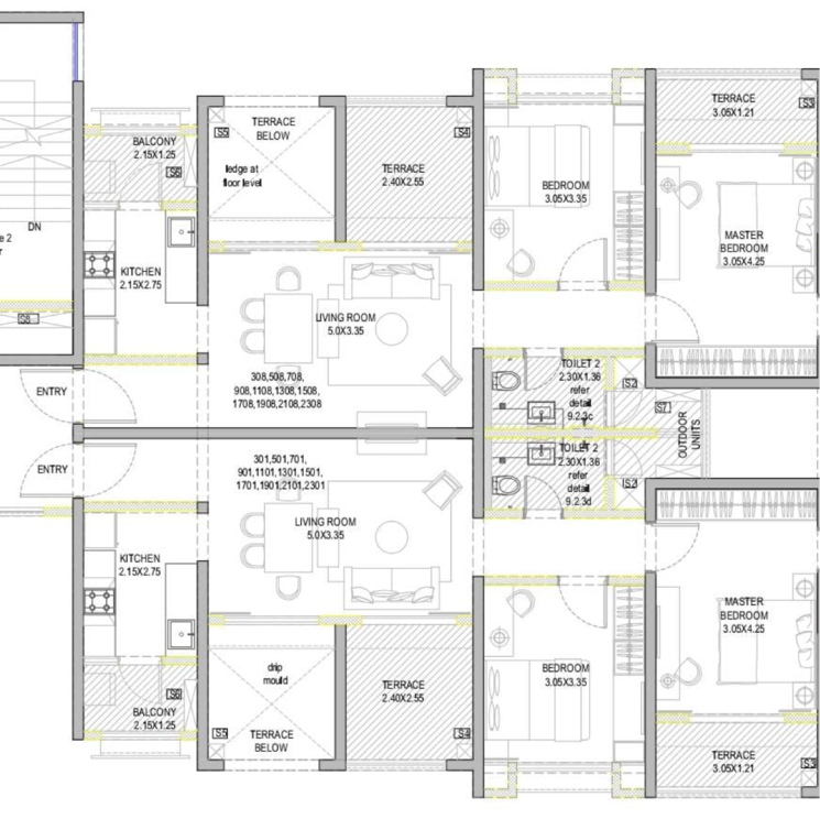 Floor Plan, ganga-legend 2 Bedroom 824 Sq.Ft. Apartment In Sidhart Nagar Pune 9233177