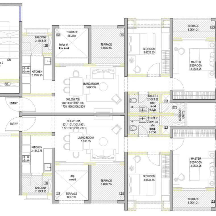 Floor Plan, ganga-legend 2 Bedroom 824 Sq.Ft. Apartment In Sidhart Nagar Pune 9233177