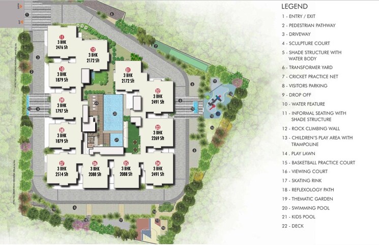 Master Plan, pavani-felicity 3 Bedroom 2172 Sq.Ft. Apartment In Nizampet Hyderabad 9233549