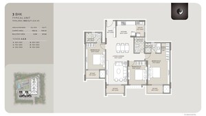 Floor Plan in 3 BHK Apartment at Goyal Orchid Platinum, Whitefield – for Sale