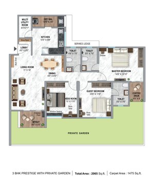 Floor Plan in 4 BHK Apartment at Krisala 41 Luxovert, Tathawade – for Sale