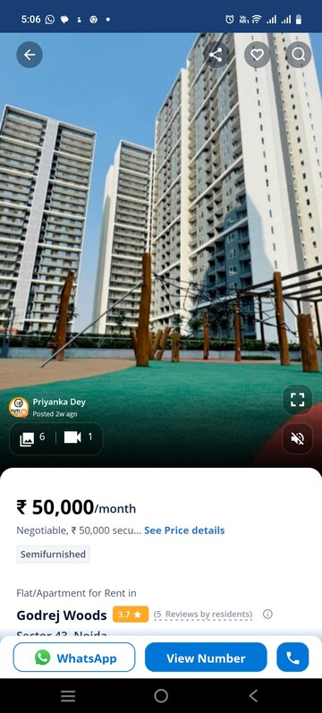 3 BHK Apartment For Rent in Godrej Woods, Sector 43