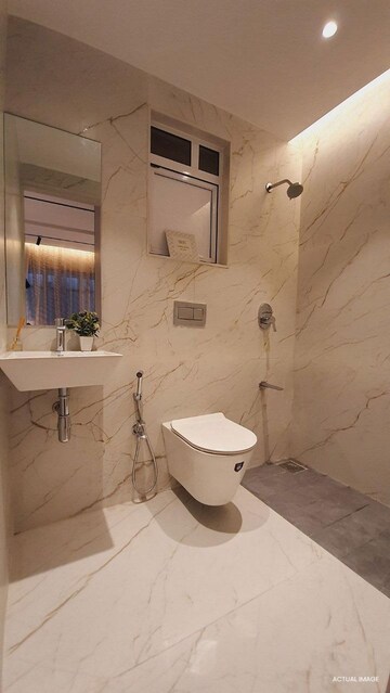 Bathroom in 1 BHK Apartment at Sheth Vasant Oasis, Andheri East – for Rent
