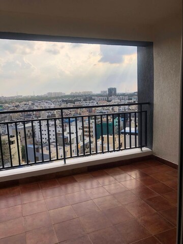 Balcony in 3 BHK Apartment at Ramky Towers, Gachibowli – for Rent
