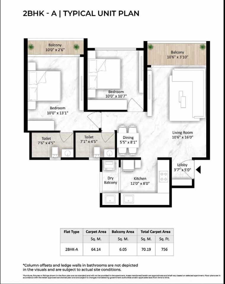 Floor Plan, saheel-itrend-vesta 3 Bedroom 1041 Sq.Ft. Apartment In Tathawade Pune 9238841