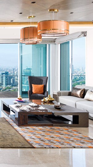 Living Room in 2 BHK Apartment at Worli Residency, Worli – for Rent