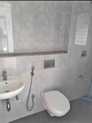 Bathroom in 1 RK Apartment at Om Ganesh CHS Bhayander East, Bhayandar East – for Rent