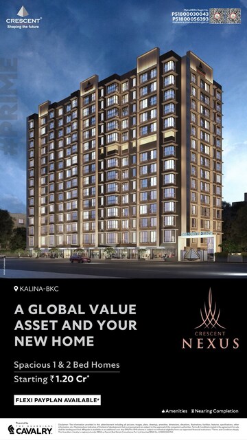 1 BHK Apartment – Exterior View View at Parinee Crescenzo, Bandra Kurla Complex - for Sale