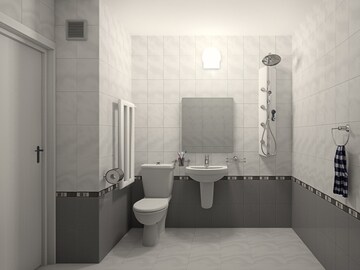 Bathroom in 2 BHK Apartment at Shyam Imperial Heights, Kamothe – for Sale
