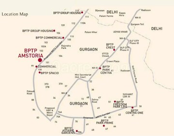  Plot – Map Location View at BPTP Amstoria Plot, Sector 102 - for Sale
