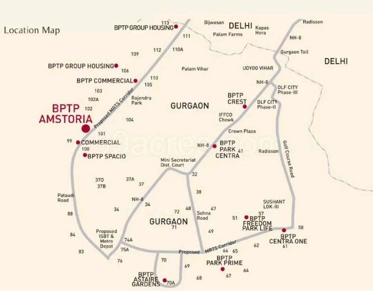 Map Location, bptp-amstoria-plot  225 Sq.Yd. Plot In Sector 102 Gurgaon 9242701