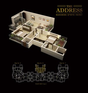 Floor Plan in 1 BHK Apartment at Strawberry The Address, Mira Road East – for Sale