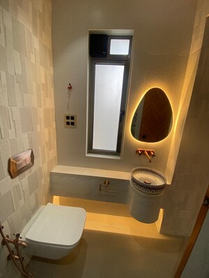 Bathroom in 3 BHK Apartment at Indiabulls Sky Forest, Lower Parel – for Rent