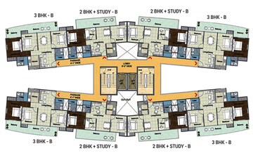 Floor Plan in 2 BHK Apartment at Mahaluxmi Migsun Ultimo, Omicron Iii Greater Noida – for Rent